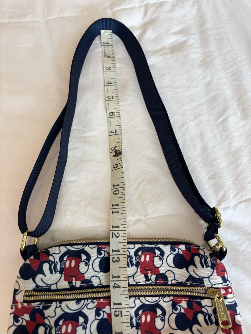 LOUNGEFLY DISNEY Passport Mickey & Minnie Mouse Crossbody Bag Blue Red Classic - Picture 8 of 9